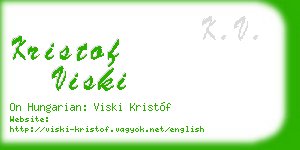 kristof viski business card