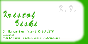 kristof viski business card